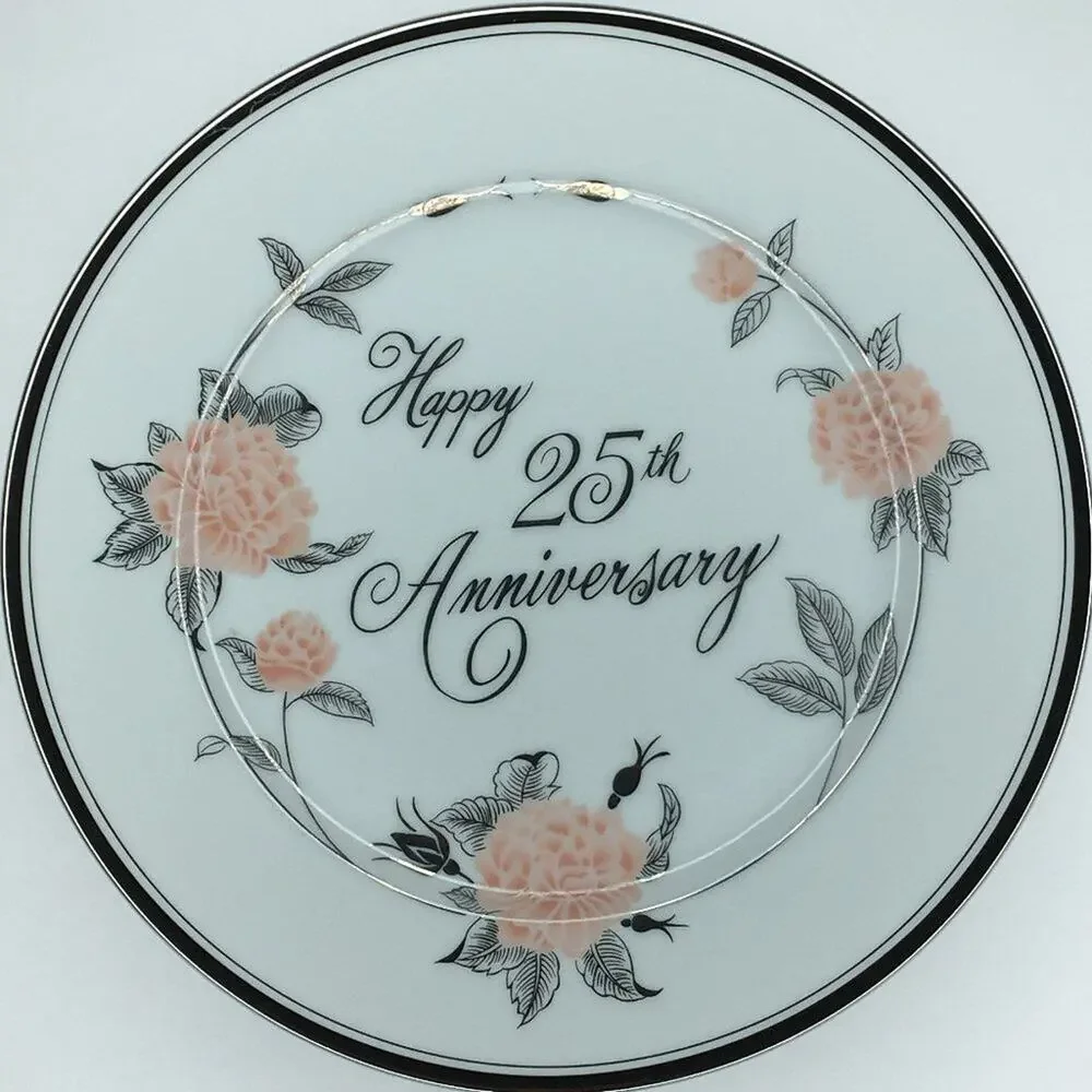 GEORGIAN Fine China George Good Vintage Happy 25th Anniversary 10 5/8